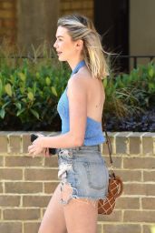 Georgia Toffolo in Jeans Shorts - Leaving the ITV Studios in London