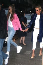 Gigi Hadid and Yolanda Hadid Shopping on a Rainy Night in New York