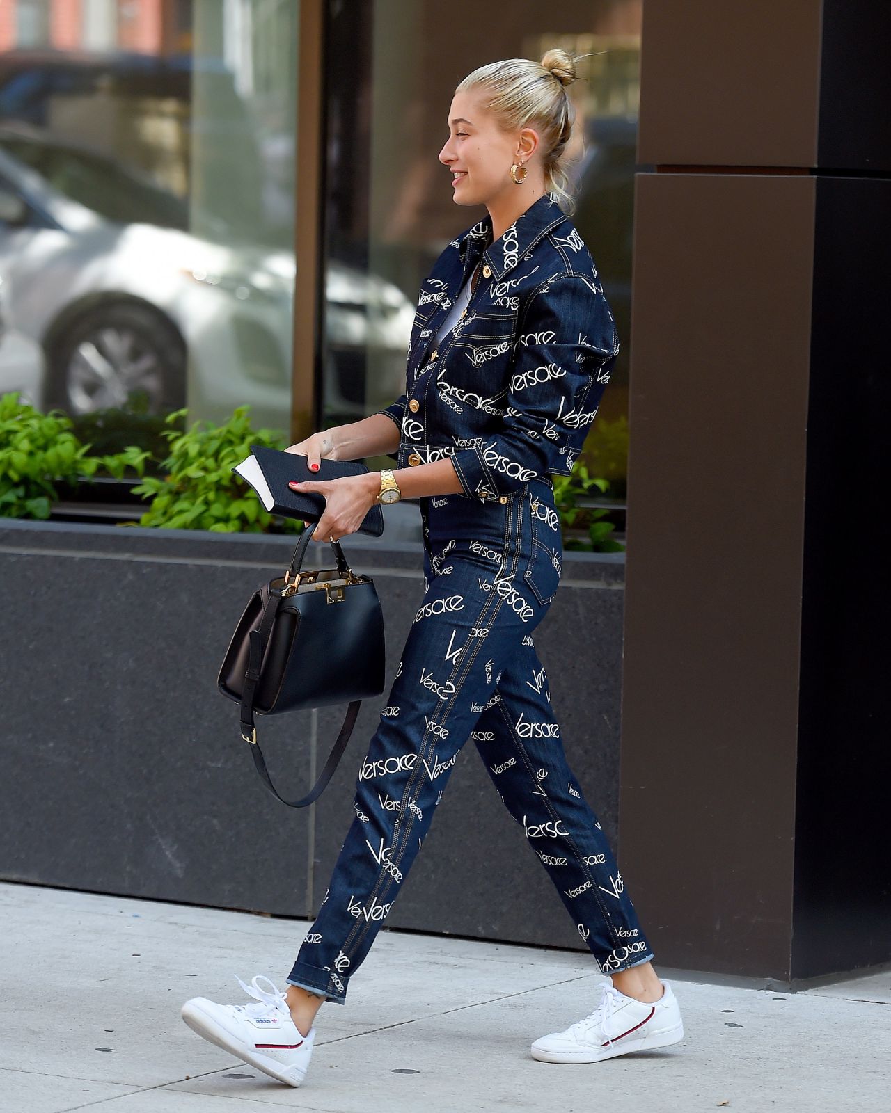 Hailey Baldwin In A Versace Outfit In Brooklyn 07052018