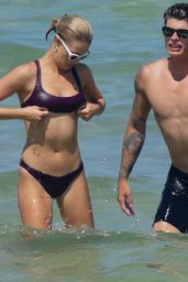 Hailey Clauson Hot in Bikini on the Beach in Miami 07/15/2018
