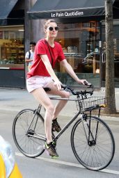 Hilary Rhoda Cycling Through the Streets of New York City