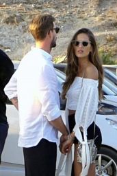 Izabel Goulart With Her Fiance After Their Engagement Party on Mykonos Island 07/06/2018