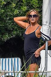 Jennifer Aniston in Bikini - Relaxes by the Pool in Portofino 07/22/2018