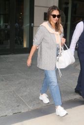 Jessica Alba in Casual Outfit - Leaves the Crosby Street Hotel in NY 07/24/2018