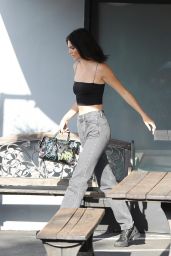 Kendall Jenner in High Waisted Jeans and a Tube Top - Calabasas 07/18/2018