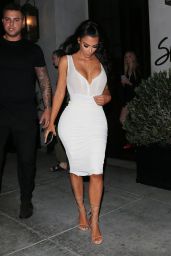 Kim Kardashian in White - Leaves Spago Restaurant in LA 06/30/2018