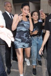 Kylie Jenner in a Camo Dress - Paris 07/21/2018