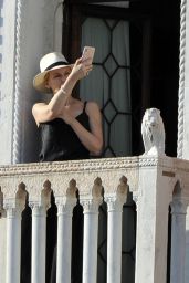 Kylie Minogue Candids - On a Balcony in Venice 07/24/2018