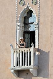 Kylie Minogue Candids - On a Balcony in Venice 07/24/2018