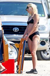 Lady Gaga in a Black Two Piece Bikini in the Hamptons 07/01/2018