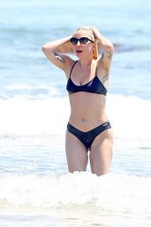 Lady Gaga in a Black Two Piece Bikini in the Hamptons 07/01/2018