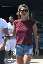 Leila George in Jeans Shorts Out in Malibu