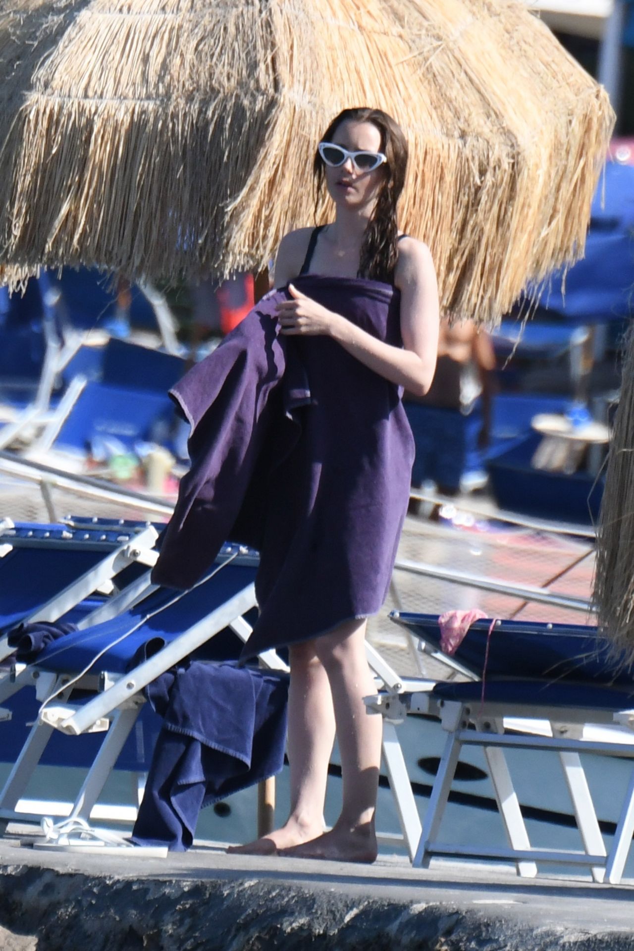 Lily Collins Bikini Candids Beach In Ischia 07192018 • Celebmafia
