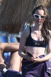 Lily Collins Bikini Candids - Beach in Ischia 07/19/2018