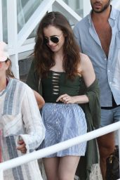 Lily Collins in Hotel Regina Isabella in Ischia 07/20/2018