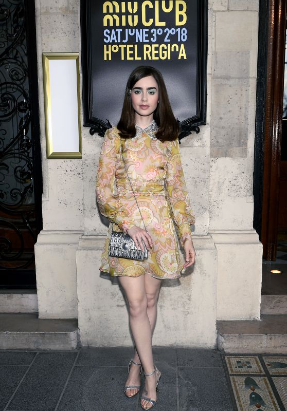 Lily Collins - Miu Miu 2019 Cruise Collection Show Photocall in Paris