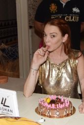 Lindsay Lohan - Celebrates Her Birthday at a Club in Mykonos 07/02/2018
