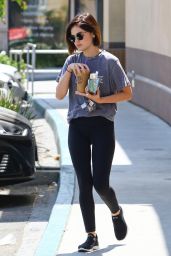 Lucy Hale in Tights in Los Angeles 07/30/2018