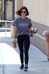 Lucy Hale in Tights in Los Angeles 07/30/2018