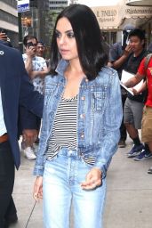 Mila Kunis in Double Denim Out in NYC 07/30/2018