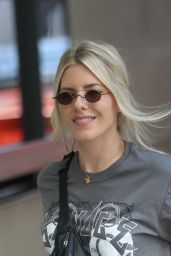 Mollie King Flashes Her Legs in a Ripped Denim Mini Skirt in London 07/06/2018