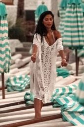 Nicole Scherzinger - Photoshoot on the Beach in Mykonos 06/03/2018