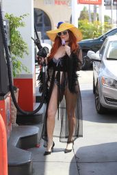 Phoebe Price Pumps Gas in Beverly Hills 07/07/2018