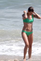 Ruby Rose in a Green Bikini in Thousand Oaks on Malibu Beach