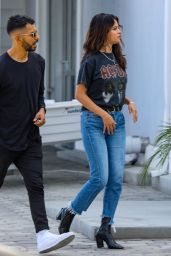 Selena Gomez in Jeans and AC/DC T-Shirt