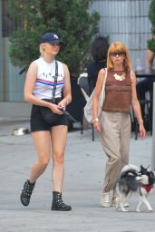 Sophie Turner Leggy in Shorts - Walking a Dog in NYC 07/26/2018