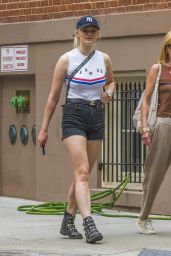 Sophie Turner Leggy in Shorts - Walking a Dog in NYC 07/26/2018