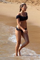 Sylvie Meis in a Black Bikini at the Beach on Mykonos Island 07/08/2018