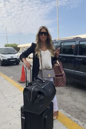 Sylvie Meis in Travel Outfit - at Mykonos Airport 07/26/2018