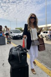 Sylvie Meis in Travel Outfit - at Mykonos Airport 07/26/2018