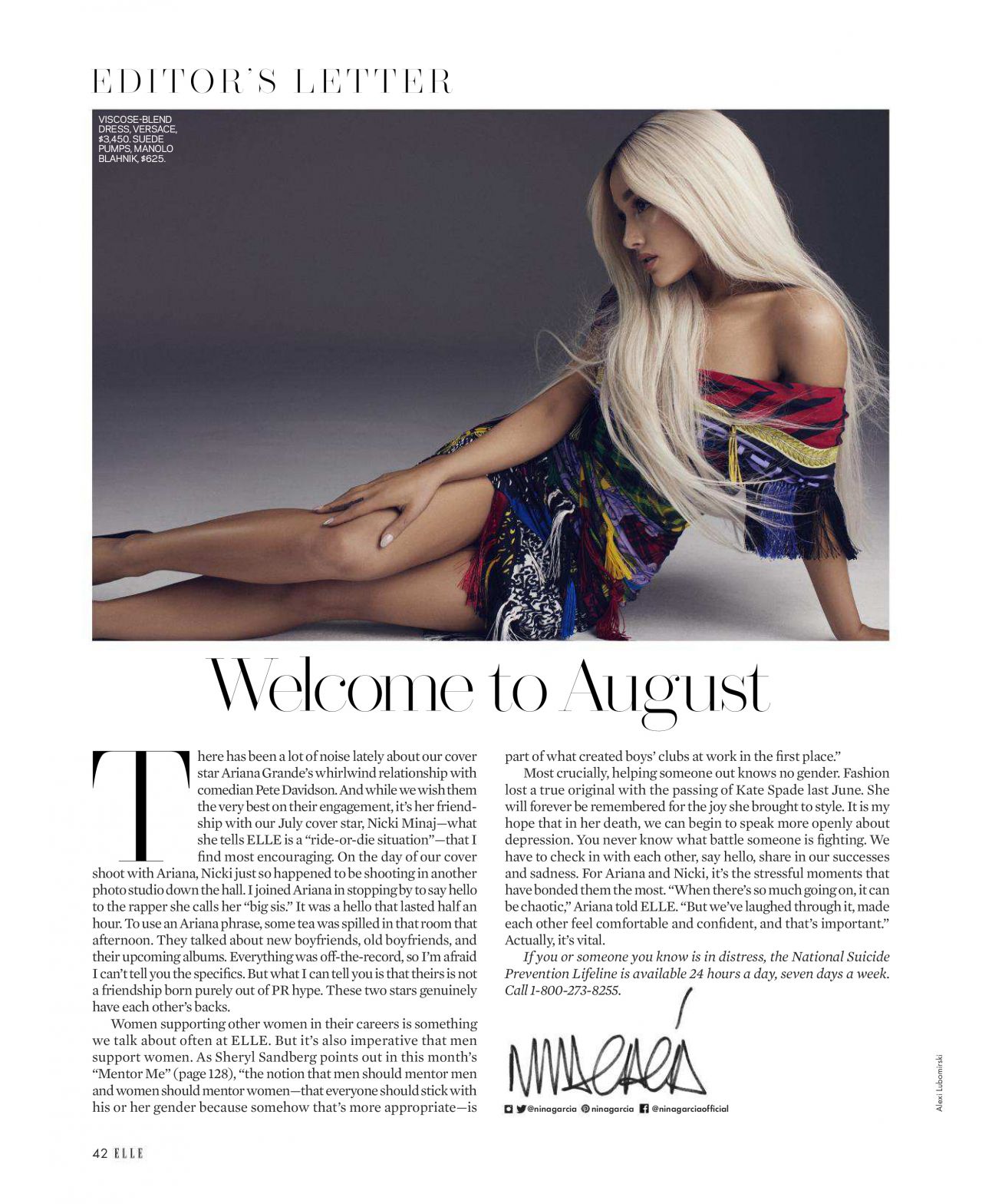 Ariana Grande Elle Magazine August 2018 Issue