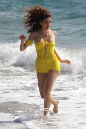 Blanca Blanco in a Yellow Swimsuit in Malibu 08/29/2018