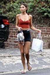 Chantel Jeffries in Skintight Crop Top With Spandex Shorts in LA 08/01/2018