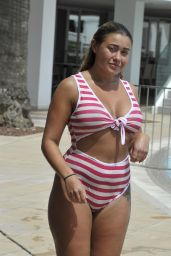 Ellie Young in a Striped Bikini in Palma 08/04/2018