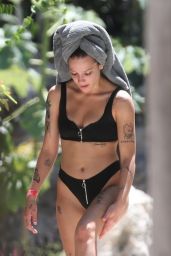 Halsey in a Zip-Up Bikini at the Cenote Tortuga in Tulum 08/15/20148