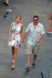 Jennifer Aniston and Adam Sandler - "Murder Mystery" Set in Milan 08/27/2018