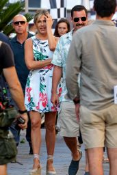 Jennifer Aniston and Adam Sandler - "Murder Mystery" Set in Milan 08/27/2018