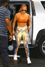 Jennifer Lopez in a Sports Bra - Arriving at a Dance Studio in NYC 08/01/2018
