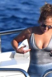 Jennifer Lopez in One-Piece Bikini - Italy 08/10/2018