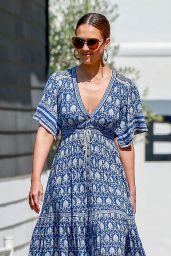Jessica Alba in a Summery Blue Dress - Shopping in LA 08/04/2018
