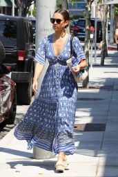 Jessica Alba in a Summery Blue Dress - Shopping in LA 08/04/2018