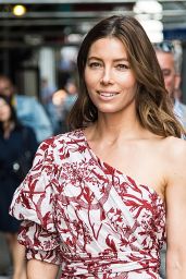 Jessica Biel Arriving to Appear on The Late Show with Stephen Colbert in NYC 08/15/2018