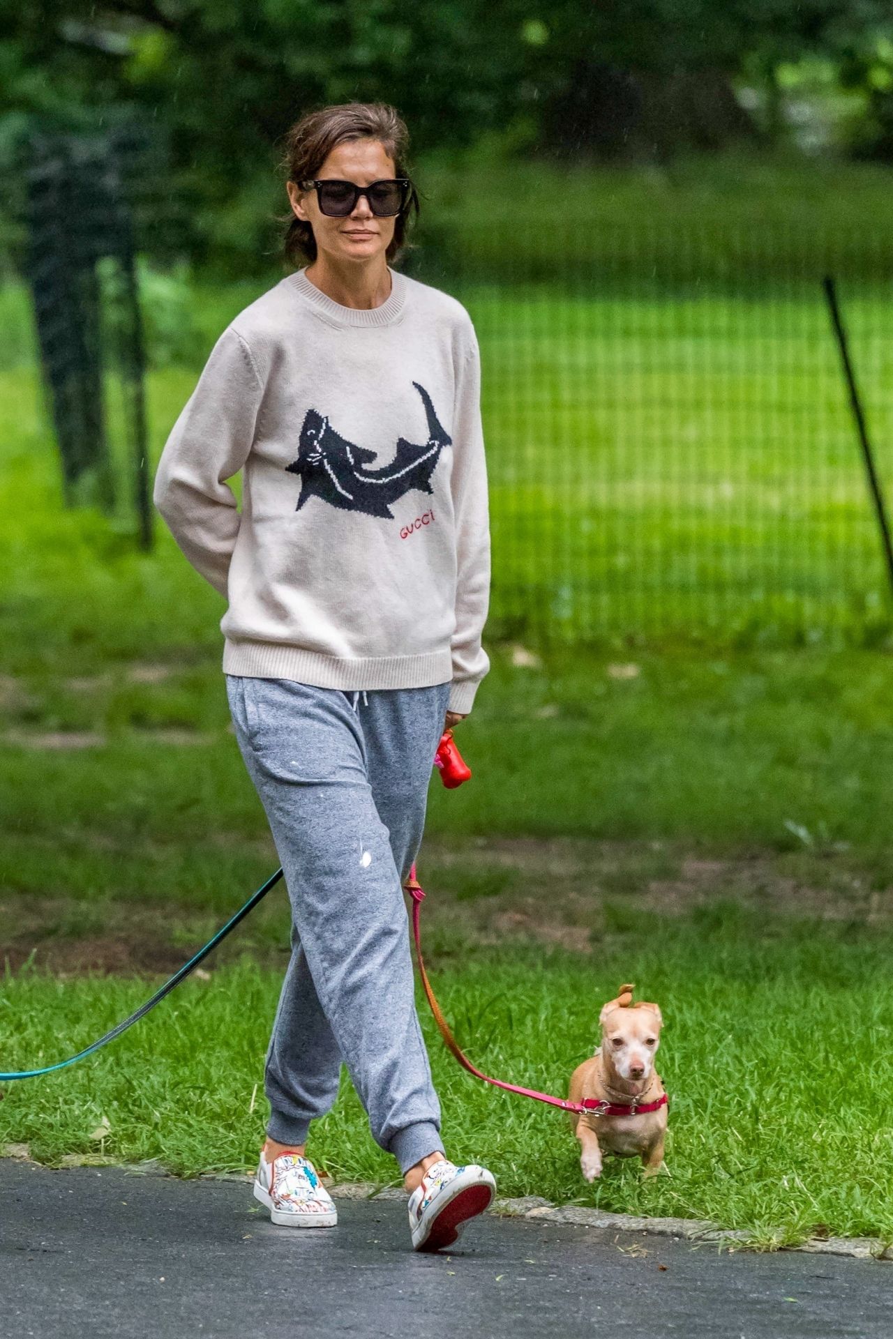 Katie Holmes - Walking Her Dogs in NYC 08/13/2018 • CelebMafia