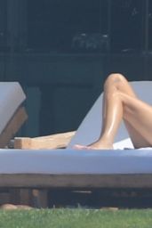 Kendall Jenner in a Blue Bikini Poolside at a Resort in Puerto Vallarta