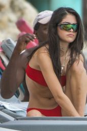 Kim Turnbull in a Red Bikini on the Beach in Barbados 08/11/2018