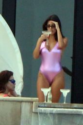 Kourtney Kardashian Swimsuit Candids - Poolside in Cabo 08/24/2018